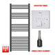 1200 x 500mm Flat Black Electric Towel Rail Pre-Filled