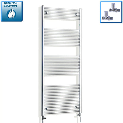 1600 mm High 650 mm Wide Chrome Towel Rail Central Heating