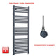 1400x500mm Flat Anthracite Pre-Filled Electric Heated Towel Rail