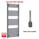 1600x600mm Flat Anthracite Pre-Filled Electric Heated Towel Rail Radiator