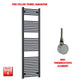 1800x500mm Flat Black Pre-Filled Electric Heated Towel Rail