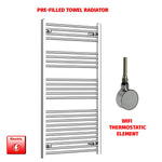 1200x700mm Pre-Filled Electric Heated Towel Rail Chrome