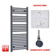 1200x500mm Flat Anthracite Pre Filled Electric Towel Rail