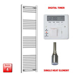 1600x500mm Chrome Electric Towel Rail Pre Filled Bathroom Warmer