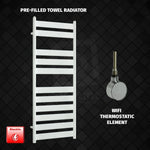 1200x500mm White Flat Panel Pre Filled Electric Towel Rail