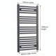 1000 mm High x 450 mm Wide Heated Towel Radiator Flat Black