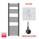 1200x400mm Flat Black Pre Filled Electric Towel Rail Radiator