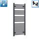 1200 mm High x 450 mm Wide Heated Towel Radiator Flat Black
