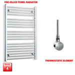 1000x550mm Pre-Filled Electric Heated Towel Rail Chrome