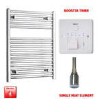 764x600mm Electric Towel Rail Pre Filled Straight Chrome