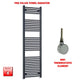 1800x600mm Flat Black Pre-Filled Electric Heated Towel Rail