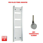 1200x350mm Pre Filled Electric Towel Rail Straight Chrome