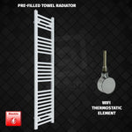 1400x350mm Pre-Filled Electric Heated Towel Rail White