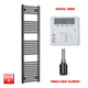 1600x400mm Electric Towel Rail Flat Black Pre Filled HTR