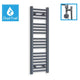 1000 x 300 Anthracite Dual Fuel Flat Heated Towel Rail Radiator