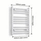 600 mm High x 500 mm Wide Heated Towel Rail Radiator Flat White - Elegant Radiators