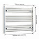 600 mm High x 750 mm Wide Heated Curved Towel Rail Radiator Chrome - Elegant Radiators