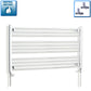 With Straight Inline Valves 600 x 1100 Heated Straight Towel Radiator Chrome