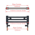 600 x 1100 Heated Towel Rail Radiator Flat White Central Heating