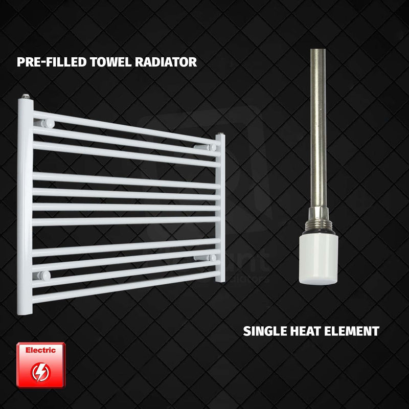 Single Heat / No Timer 600 x 1200 Pre-Filled Electric Heated Towel Radiator White HTR