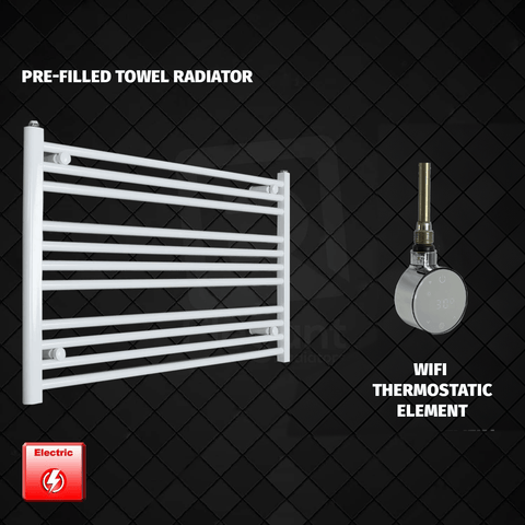 ER-Wifi Thermostatic / No Timer 600 x 1200 Pre-Filled Electric Heated Towel Radiator White HTR