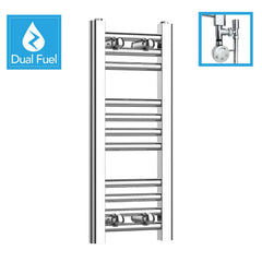 600 x 200 Chrome Dual Fuel Flat Heated Towel Rail Radiator