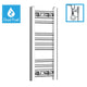 600 x 200 Chrome Dual Fuel Flat Heated Towel Rail Radiator