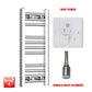 Single Heat / Wifi Timer 600 x 200 Pre-Filled Electric Heated Towel Rail Straight Chrome