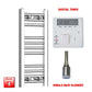 Single Heat / Digital Timer 600 x 200 Pre-Filled Electric Heated Towel Rail Straight Chrome