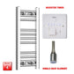 Single Heat / Booster Timer 600 x 200 Pre-Filled Electric Heated Towel Rail Straight Chrome