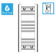 600 x 250 Chrome Dual Fuel Flat Heated Towel Rail Radiator