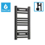 600 x 300 Dual Fuel Flat Black Heated Towel Rail Radiator