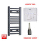 Single Heat / Booster Timer 600 x 300 Flat Anthracite Pre-Filled Electric Heated Towel Radiator HTR