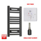 Single Heat / Wifi Timer 600 x 300 Flat Black Pre-Filled Electric Heated Towel Rail HTR