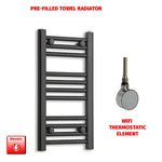 ER-Wifi Thermostatic / No Timer 600 x 300 Flat Black Pre-Filled Electric Heated Towel Rail HTR