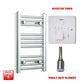 Single Heat / Booster Timer 600 x 300 Pre-Filled Electric Heated Towel Radiator Straight Chrome