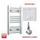 ER-Touch Thermostatic / Booster Timer 600 x 300 Pre-Filled Electric Heated Towel Radiator Straight Chrome