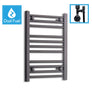 600 x 400 Dual Fuel Flat Black Heated Towel Rail Radiator