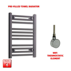 ER-Wifi Thermostatic / No Timer 600 x 400 Flat Black Pre-Filled Electric Heated Towel Radiator HTR