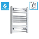 600 x 450 Chrome Dual Fuel Flat Heated Towel Rail Radiator