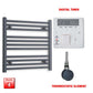 ER-Touch Thermostatic / Digital Timer 600 x 500 Flat Anthracite Pre-Filled Electric Heated Towel Rail HTR