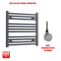 ER-Wifi Thermostatic / No Timer 600 x 500 Flat Anthracite Pre-Filled Electric Heated Towel Rail HTR