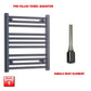 Single Heat / No Timer 600 x 500 Flat Black Pre-Filled Electric Heated Towel Radiator HTR