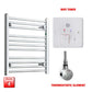 Flat / ER-Touch Thermostatic / Wifi Timer 600 x 500 Pre-Filled Electric Towel Rail Flat / Curved Chrome