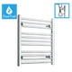 600 x 550 Chrome Dual Fuel Flat Heated Towel Rail Radiator