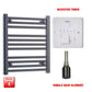 Single Heat / Booster Timer 600 x 550 Flat Black Pre-Filled Electric Heated Towel Radiator HTR