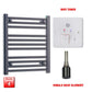 Single Heat / Wifi Timer 600 x 550 Flat Black Pre-Filled Electric Heated Towel Radiator HTR