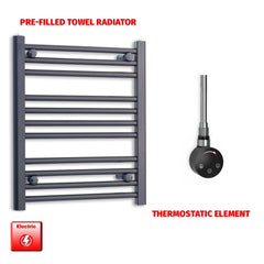 ER-Touch Thermostatic / No Timer 600 x 550 Flat Black Pre-Filled Electric Heated Towel Radiator HTR