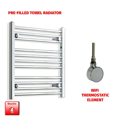 ER-Wifi Thermostatic / No Timer 600 x 550 Pre-Filled Electric Heated Towel Radiator Chrome HTR