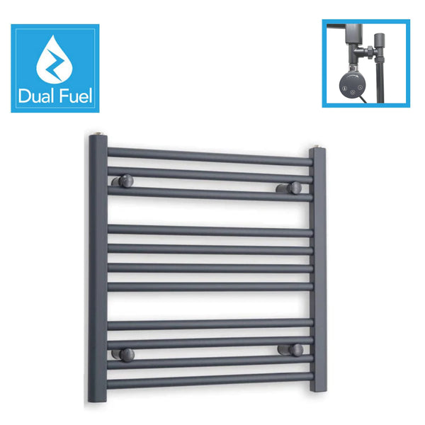 Matt Black Dual Fuel Heated Towel Rail 600 x 600mm